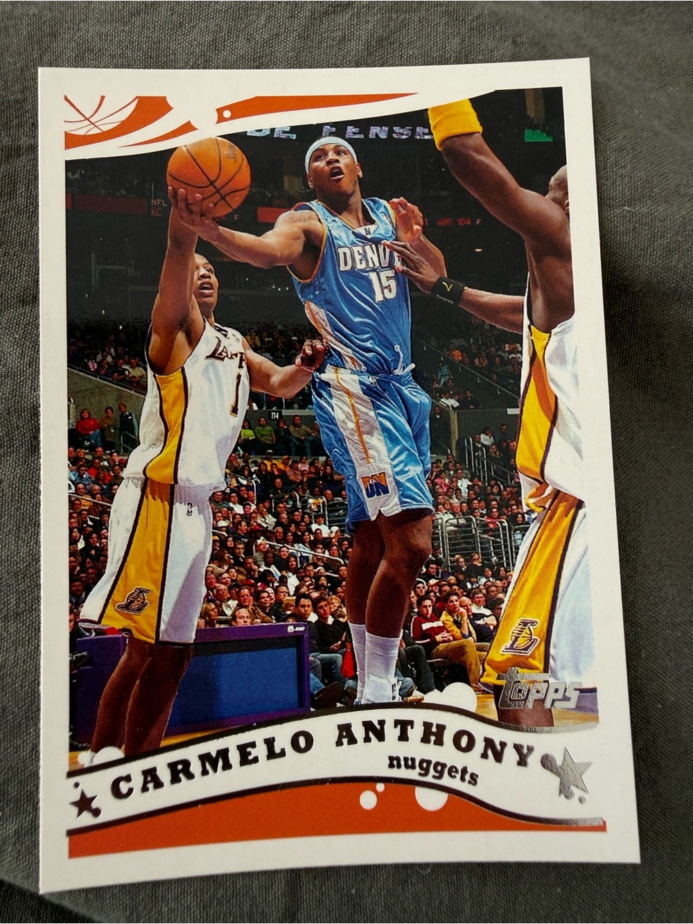 Topps Carmelo Anthony Card - Orange/Gray